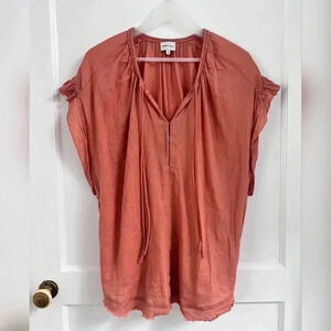 Bimba Y Lola Boho Peasant Coral Blouse